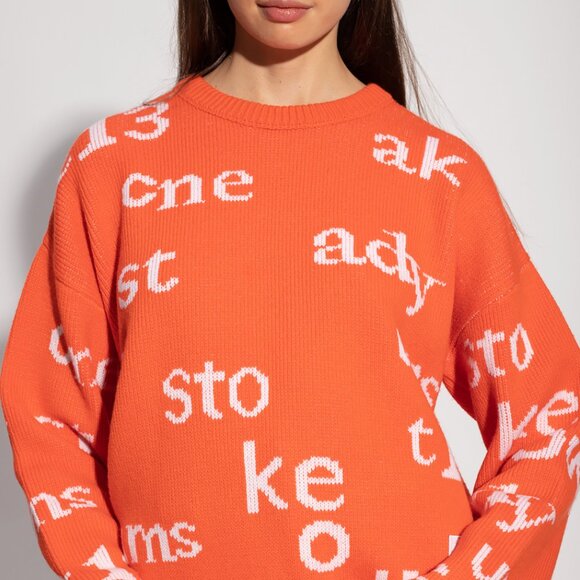 Like new Rare Acne Studios Orange Crewneck Designer Wool Sweater - Picture 5 of 7
